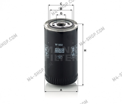 Купить W950 фильтр масляный h170 d93\ daf 1700 2100-5/200-5/300-5/50 0-35 дв.(xxx825), iveco mann-filter w950