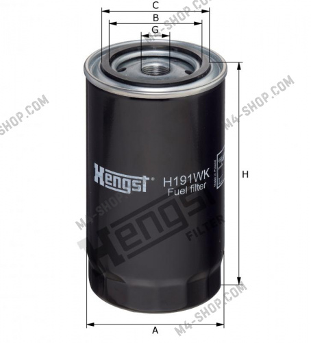 Купить H191WK фильтр топливный (тонк. очистки) m20x1.5 iveco eurocargo hengst h191wk