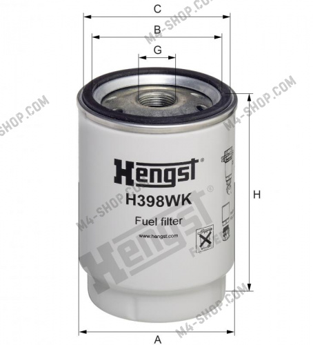Купить H398WK сменный элемент топливного фильтра грубой очистки new man(hengst)