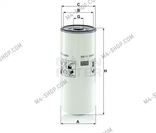 Купить WDK1110224 фильтр топливный тонкой очистки volvo fh/fm renault dxi mann-filter wdk1110224