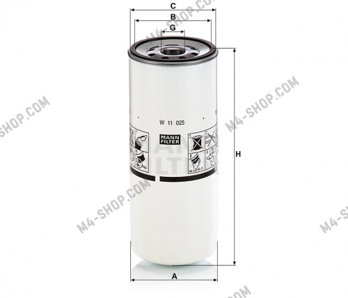 Купить W11025 фильтр масляный (дв volvo 2шт) ямз-536 mann-filter w11025