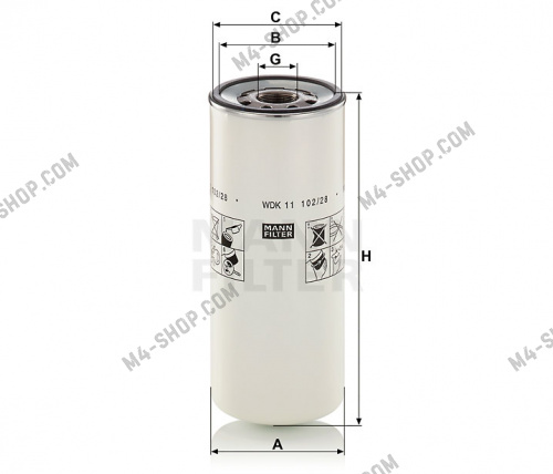 Фильтр топливный H260.5 D108 d93 /M32x1.5